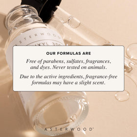 Asterwood bottle beside moisturizer illustrating simple layering