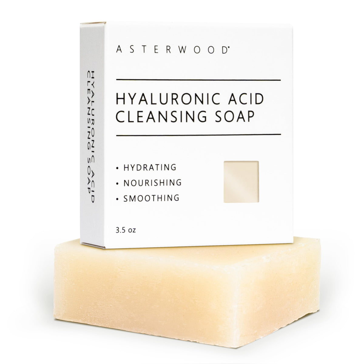 Asterwood face soap on dish showing clean packaging and easy storage benefit