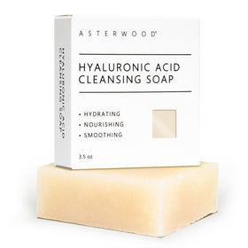 Asterwood face soap on dish showing clean packaging and easy storage benefit