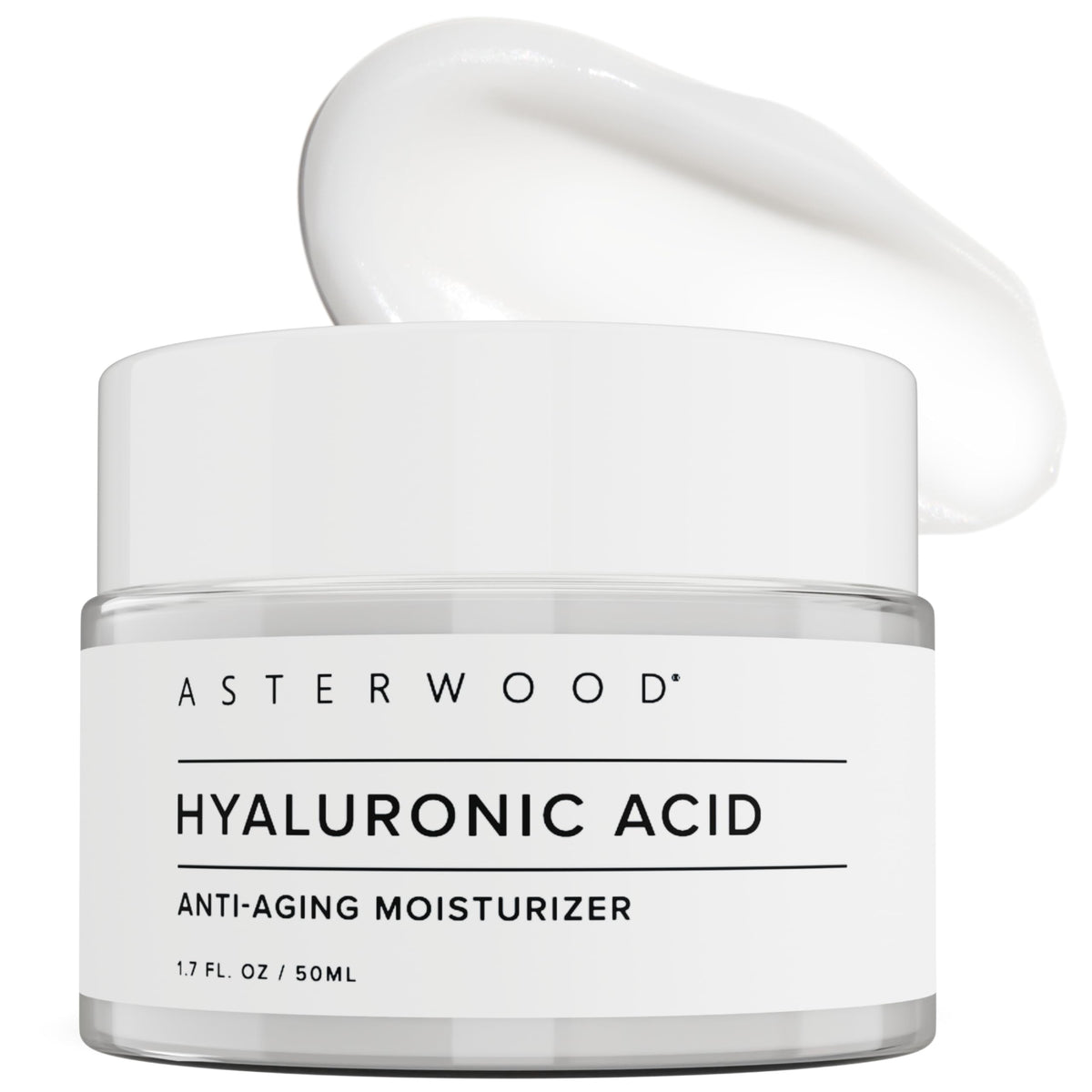 Asterwood front packaging showing product name and 1.7 fl oz size, clear labeling benefit