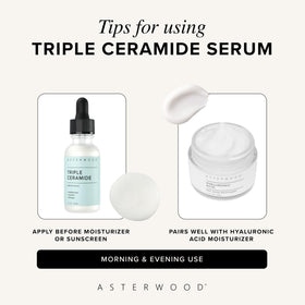Asterwood serum on bathroom counter, suggesting easy daily routine