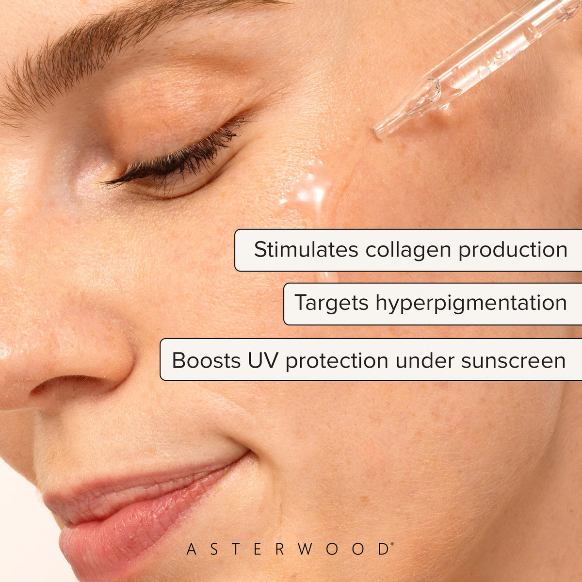Asterwood pipette dispensing serum drop for precise application