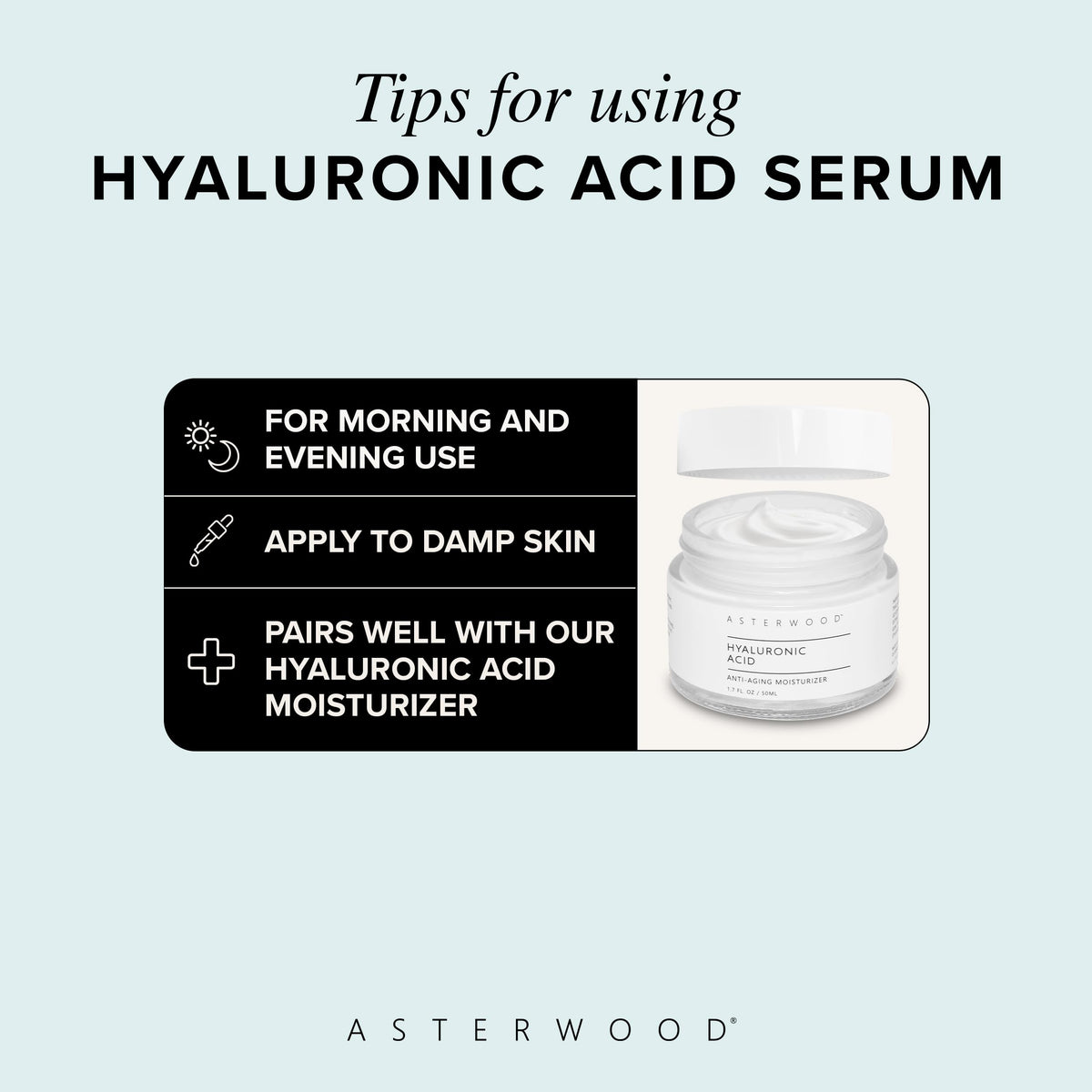 Asterwood applying serum to cheek for plumper, smoother-looking skin