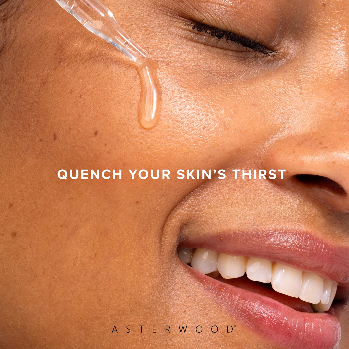 Asterwood serum applied on hand showing non-greasy finish and quick skin hydration