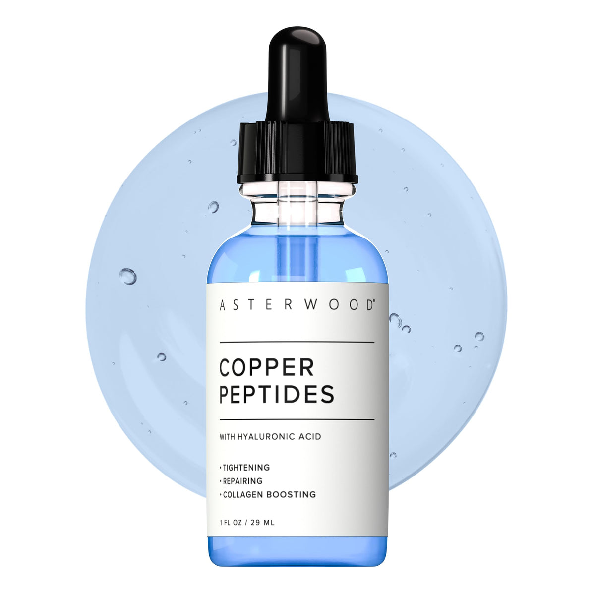 Asterwood front bottle showing sleek packaging and daily anti-aging benefits