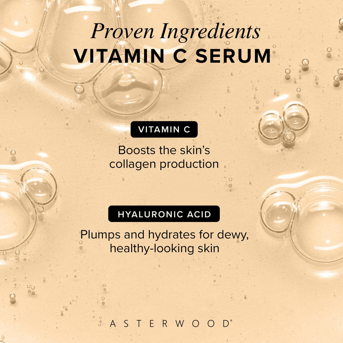 Asterwood close-up of serum texture showing lightweight hydration