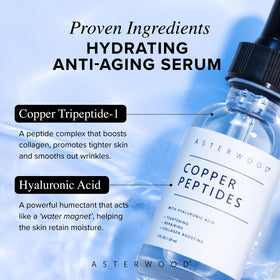 Asterwood serum texture pooled on hand, displays lightweight hydrating consistency