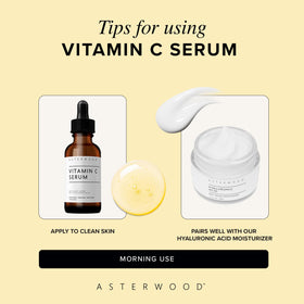 Asterwood serum on bathroom vanity illustrating daily skincare use