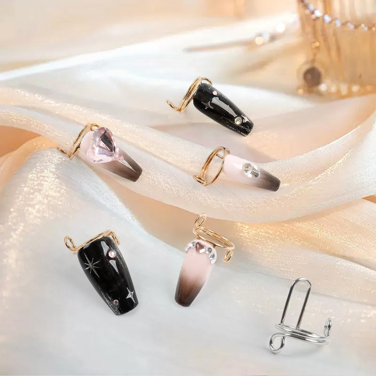ASTONFOG lifestyle image of woman applying rings for quick nail changes