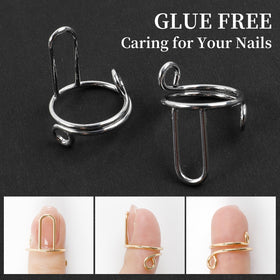 ASTONFOG ring with acrylic tip attached showing secure wear without glue