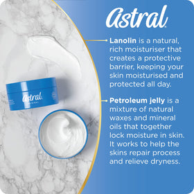 ASTRAL cream texture close-up highlighting rich spreadable hydration