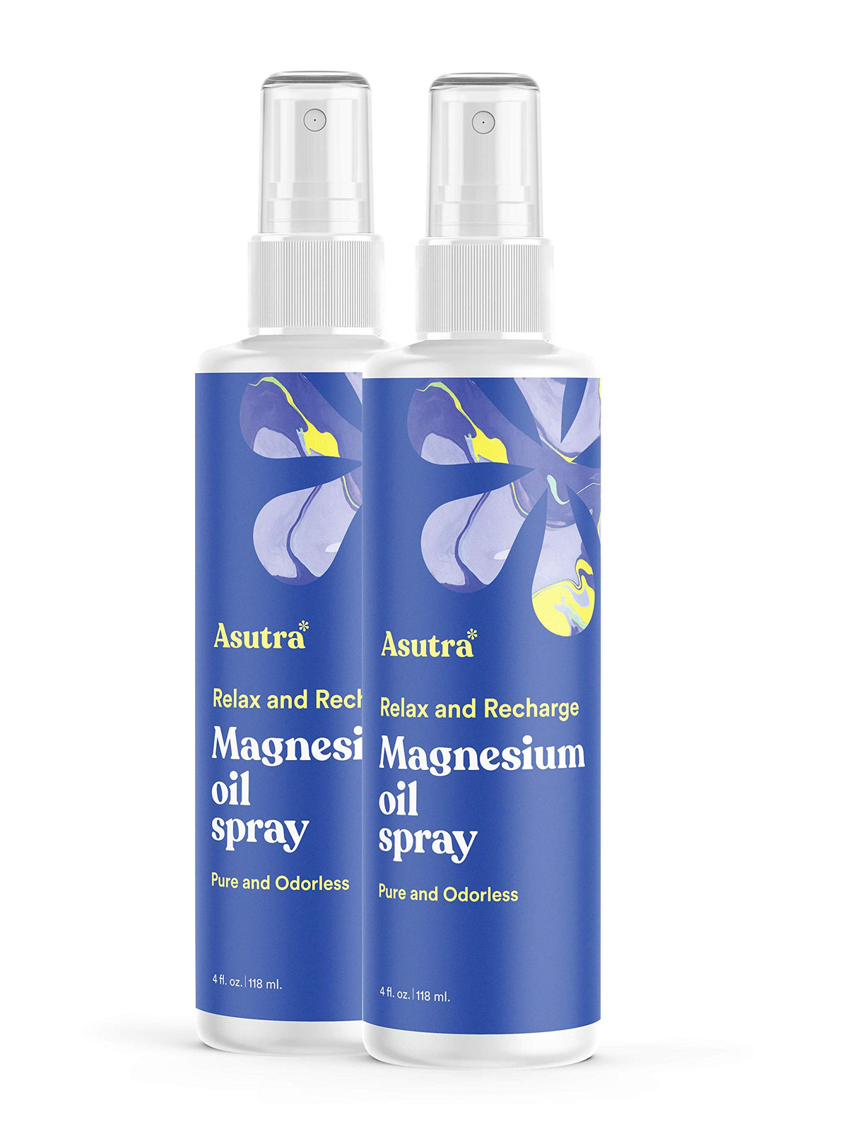 ASUTRA front packaging showing two 4 fl oz bottles and benefits