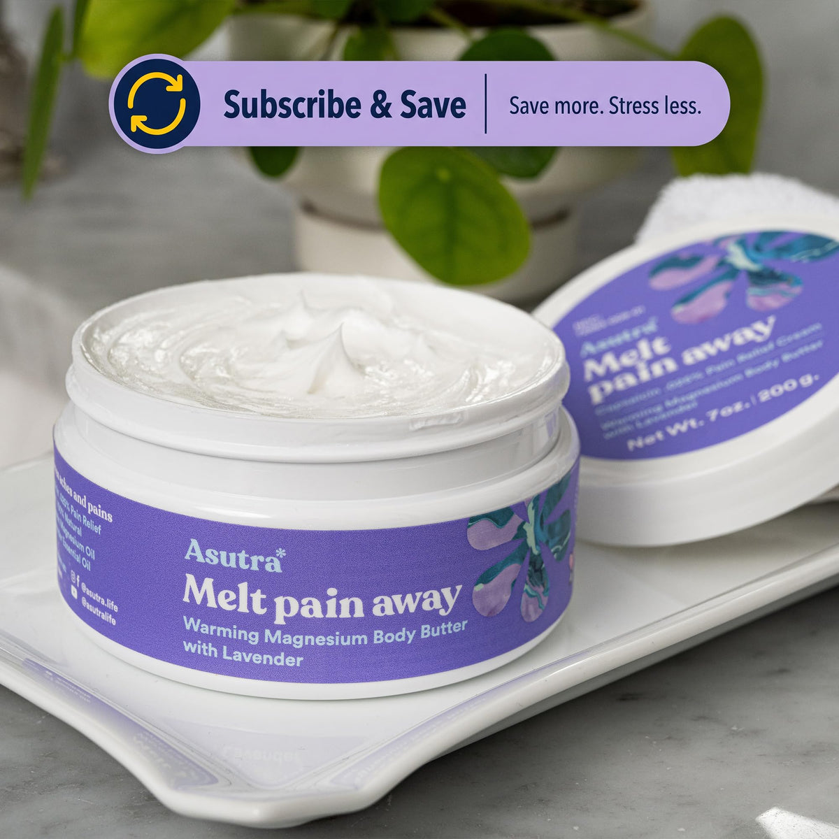 ASUTRA label close-up listing Zechstein magnesium and clean ingredients