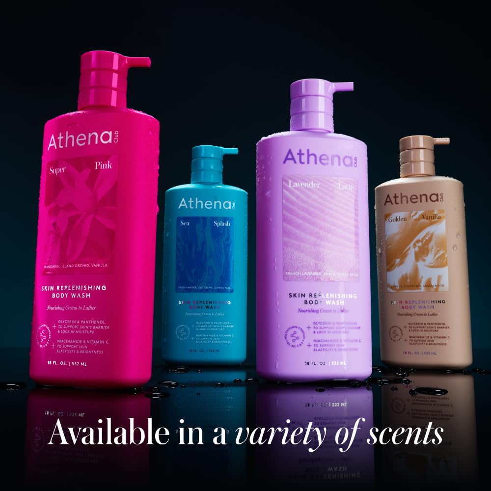 Athena Club ingredient bottles grouped to show glycerin niacinamide benefits