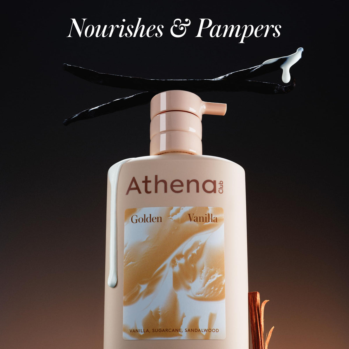 Athena Club pump dispensing creamy lather for gentle cleansing