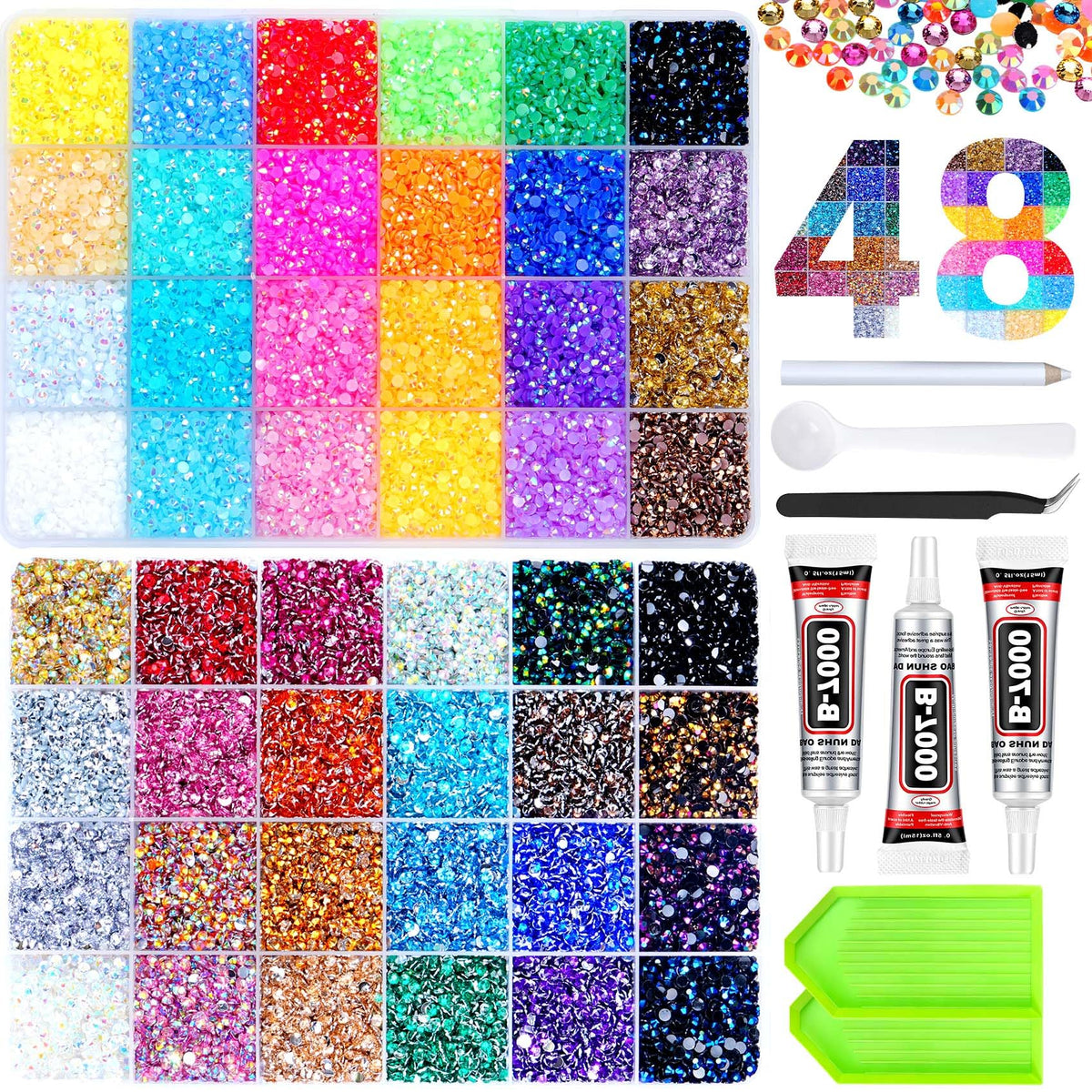 Atifober front packaging showing full 48-color kit and organized boxes for easy project starts