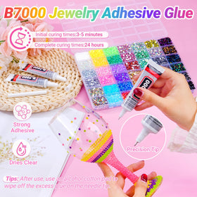 Atifober B7000 glue tubes with precision nozzles providing strong clear-bond for gems