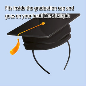 ATMEET headband installed inside mortarboard on graduate showcasing stability