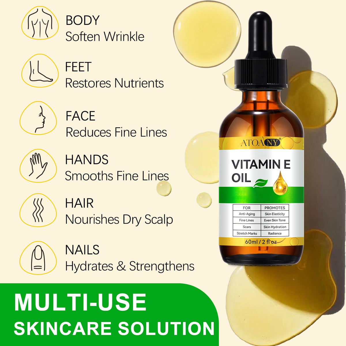 ATOANY oil being gently massaged into facial skin for nourishment