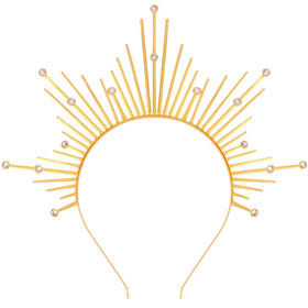 Atoden halo front view showing full sunburst crown and regal silhouette