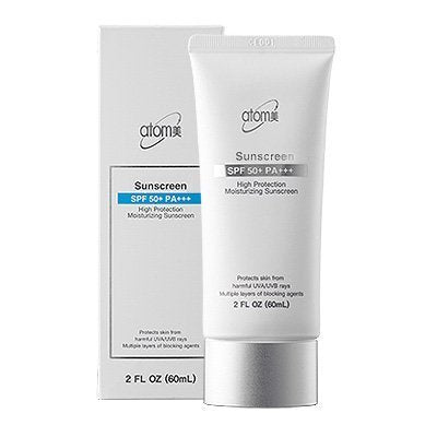ATOMY sun cream front tube showing SPF50+ protection and travel size benefit