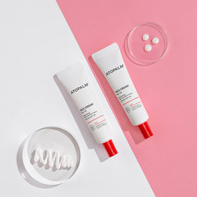 ATOPALM on bathroom counter in lifestyle scene showing everyday routine benefit