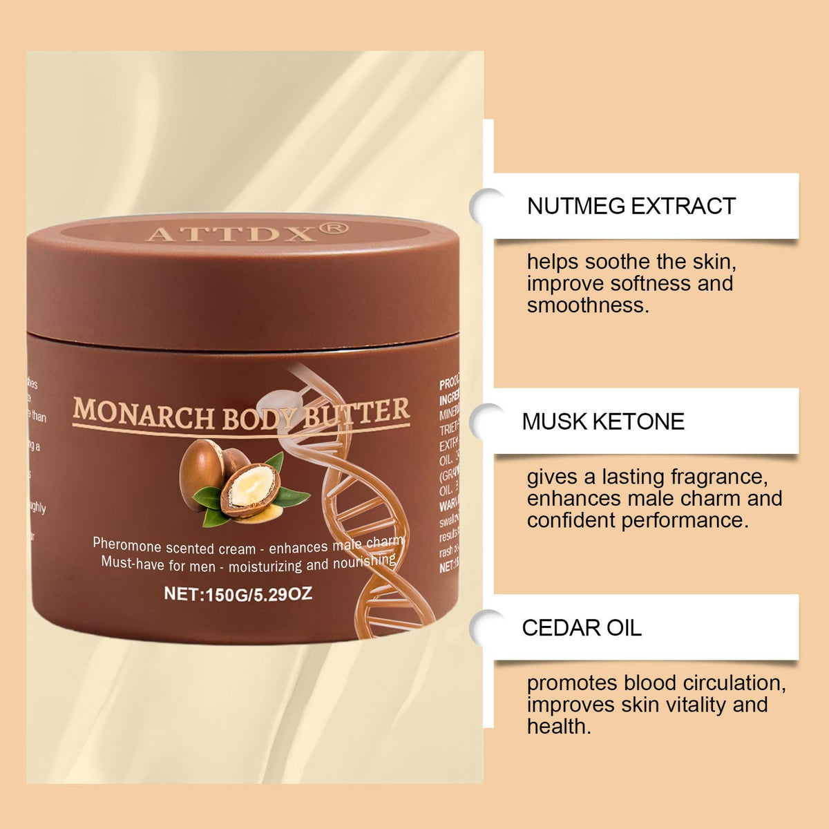 ATTDX cream texture closeup showing rich non-greasy finish and absorbency