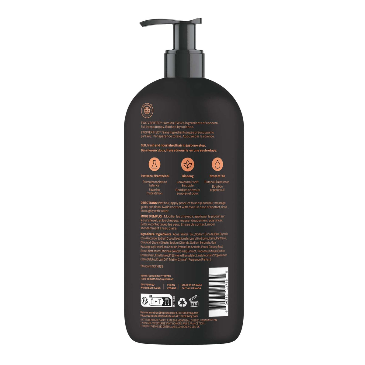 ATTITUDE wet hair after rinse showing softer, manageable results