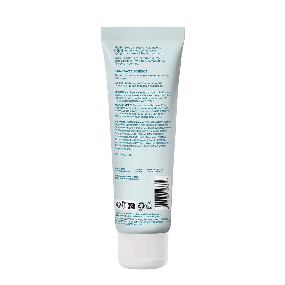 ATTITUDE baby lotion on nursery dresser during bedtime illustrating calming routine benefit