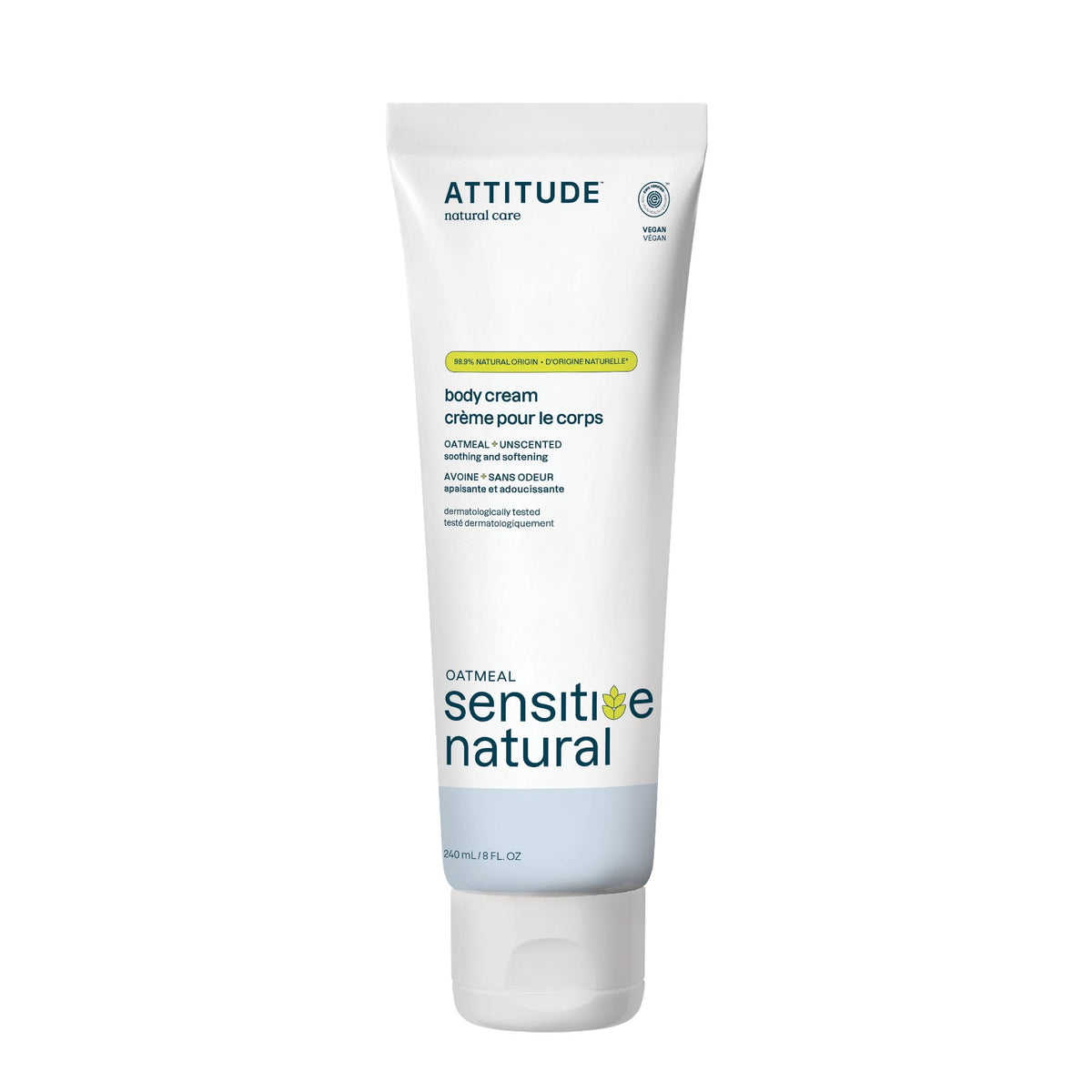 BIO SPECTRA ATTITUDE front packaging showing unscented body cream benefits