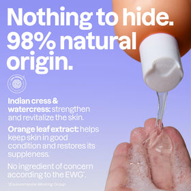 ATTITUDE body wash foaming in hand for gentle cleansing