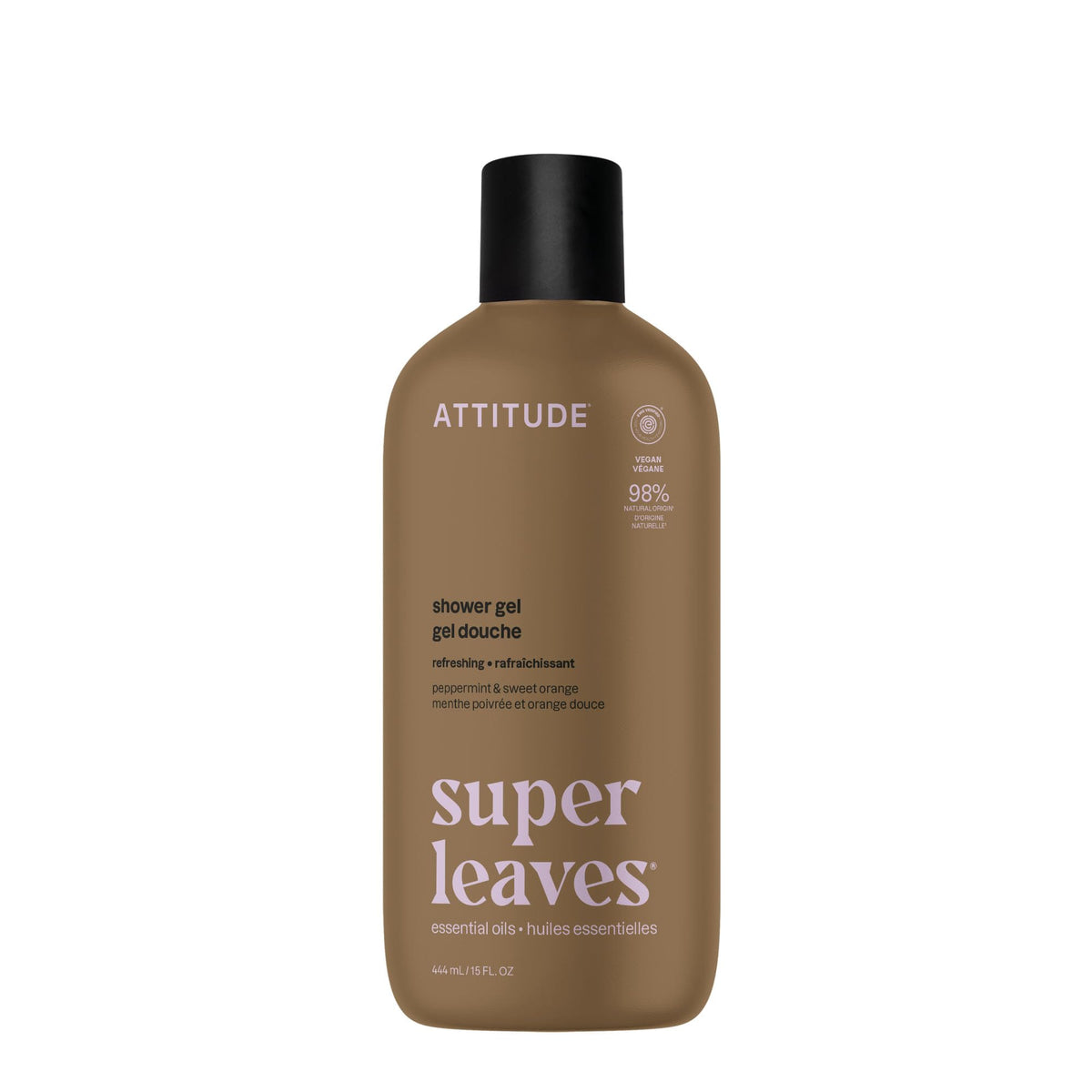 ATTITUDE front bottle showing peppermint and sweet orange scent benefit