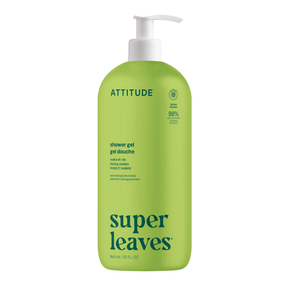 ATTITUDE front bottle shot showing pear amber label and volume benefit