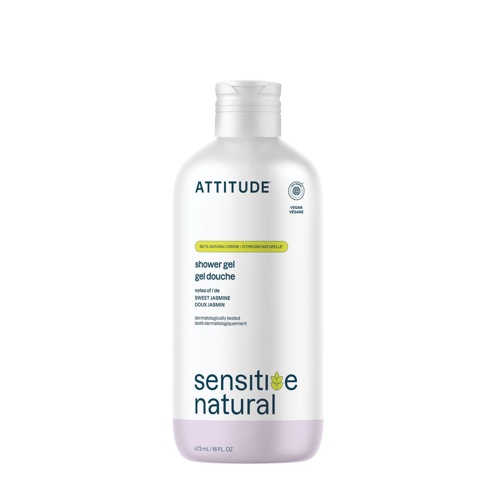 ATTITUDE front packaging showing gentle body wash and calming label benefit