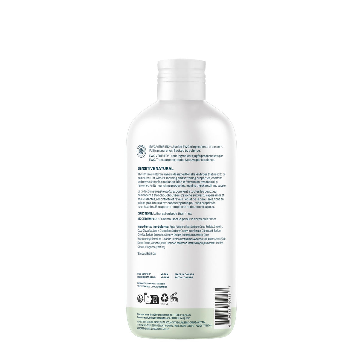 ATTITUDE in shower scene with towel showing refreshing apple-rosemary scent benefit