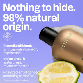 ATTITUDE creamy foam texture on hand leaving skin soft