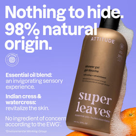 ATTITUDE gel texture on hand showing rich lather and gentle cleansing