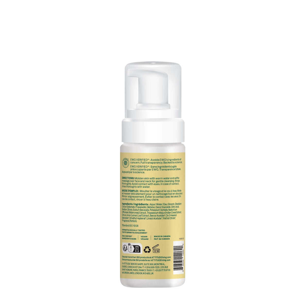 ATTITUDE bottle styled with cucumber and tea for fresh scent