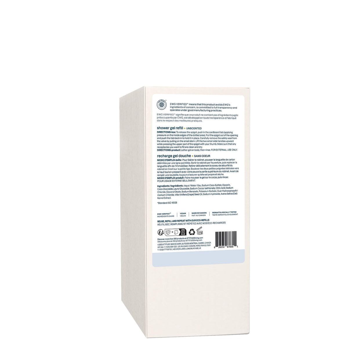 ATTITUDE cardboard box recyclable packaging emphasizing low‑waste choice