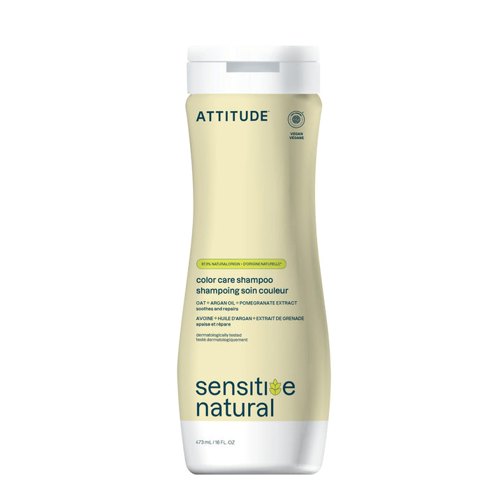 BIO SPECTRA ATTITUDE front bottle of Color Care shampoo showing packaging and benefit of gentle color protection