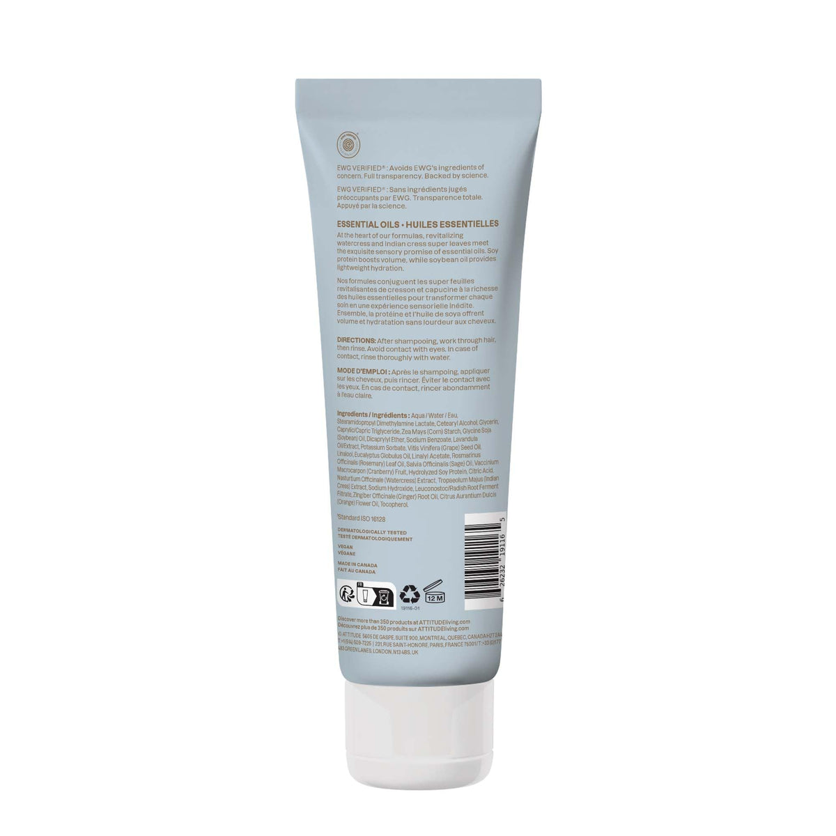 ATTITUDE conditioner on bathroom shelf in clean minimalist routine