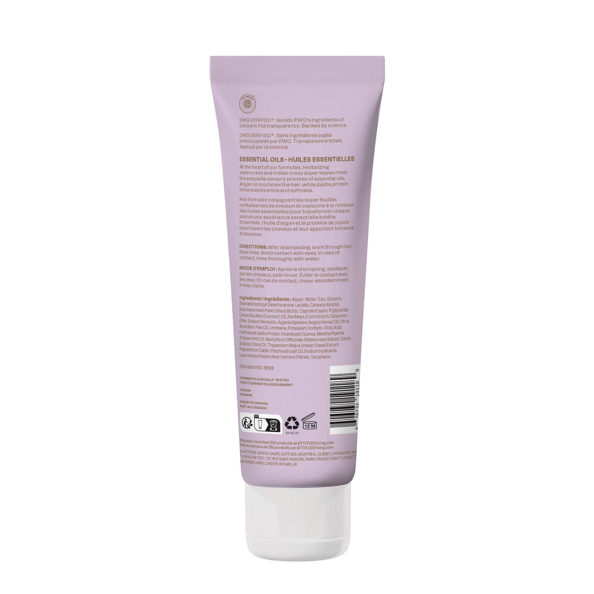 ATTITUDE conditioner in bathroom lifestyle setting showing refreshed hair care routine