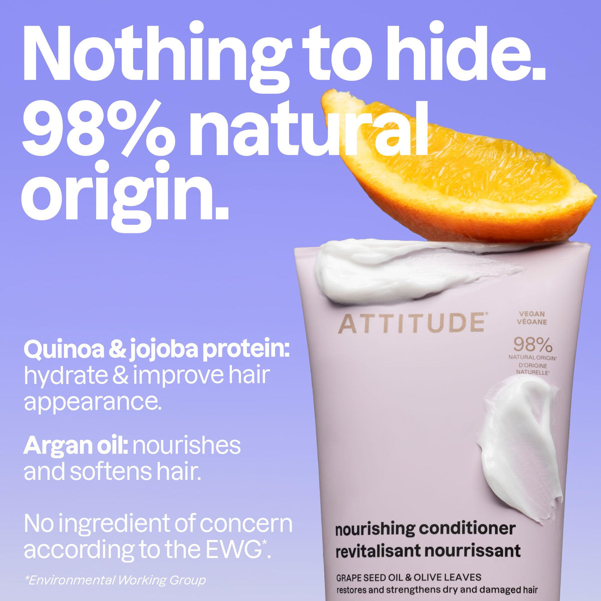 ATTITUDE conditioner pouring into hand to show easy application and detangling