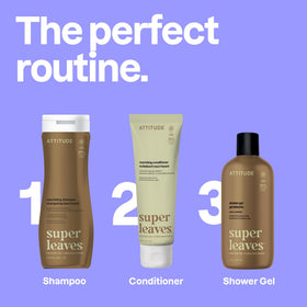 ATTITUDE conditioner with matching shampoo demonstrating a complete routine