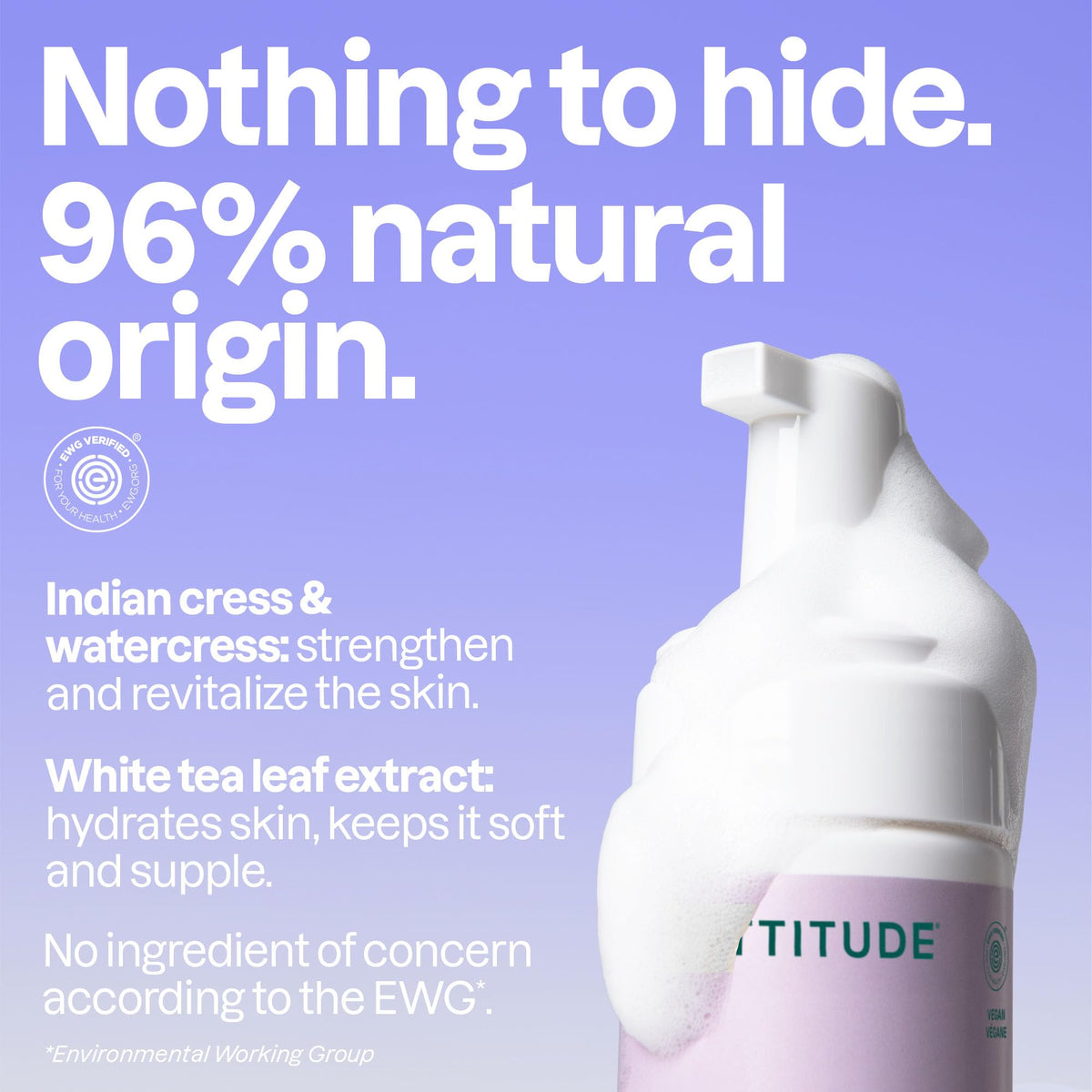 ATTITUDE foam texture close-up highlighting airy lather that gentle-cleans without stripping