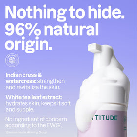 ATTITUDE foam texture close-up highlighting airy lather that gentle-cleans without stripping