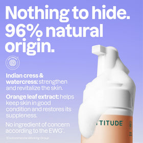 ATTITUDE foam texture on hand demonstrating gentle lather
