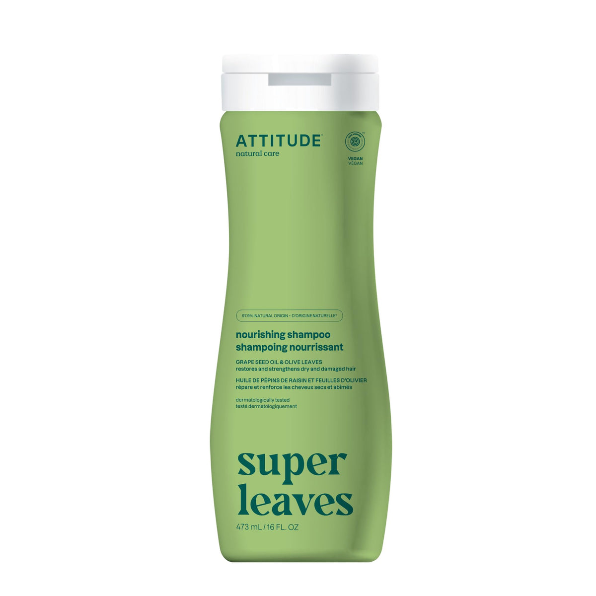 BIO SPECTRA ATTITUDE front bottle showing nourishing shampoo branding and clear benefit