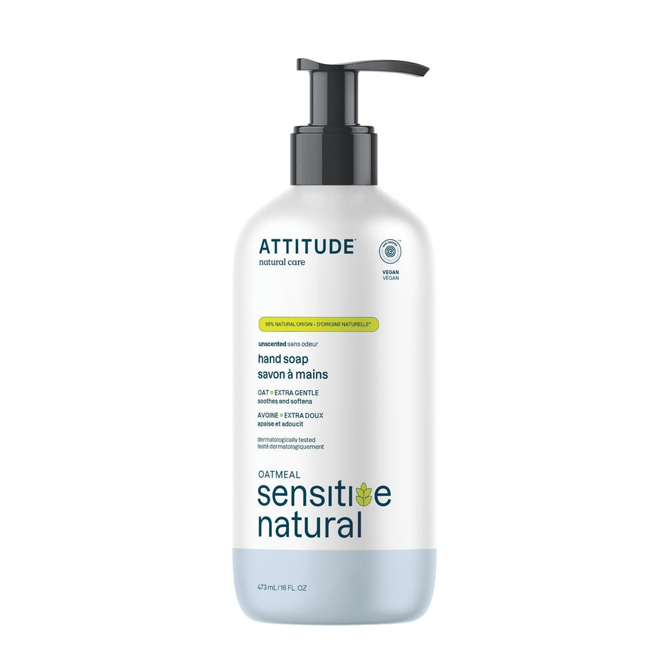 ATTITUDE front label on 16 fl oz bottle showing clean ingredients
