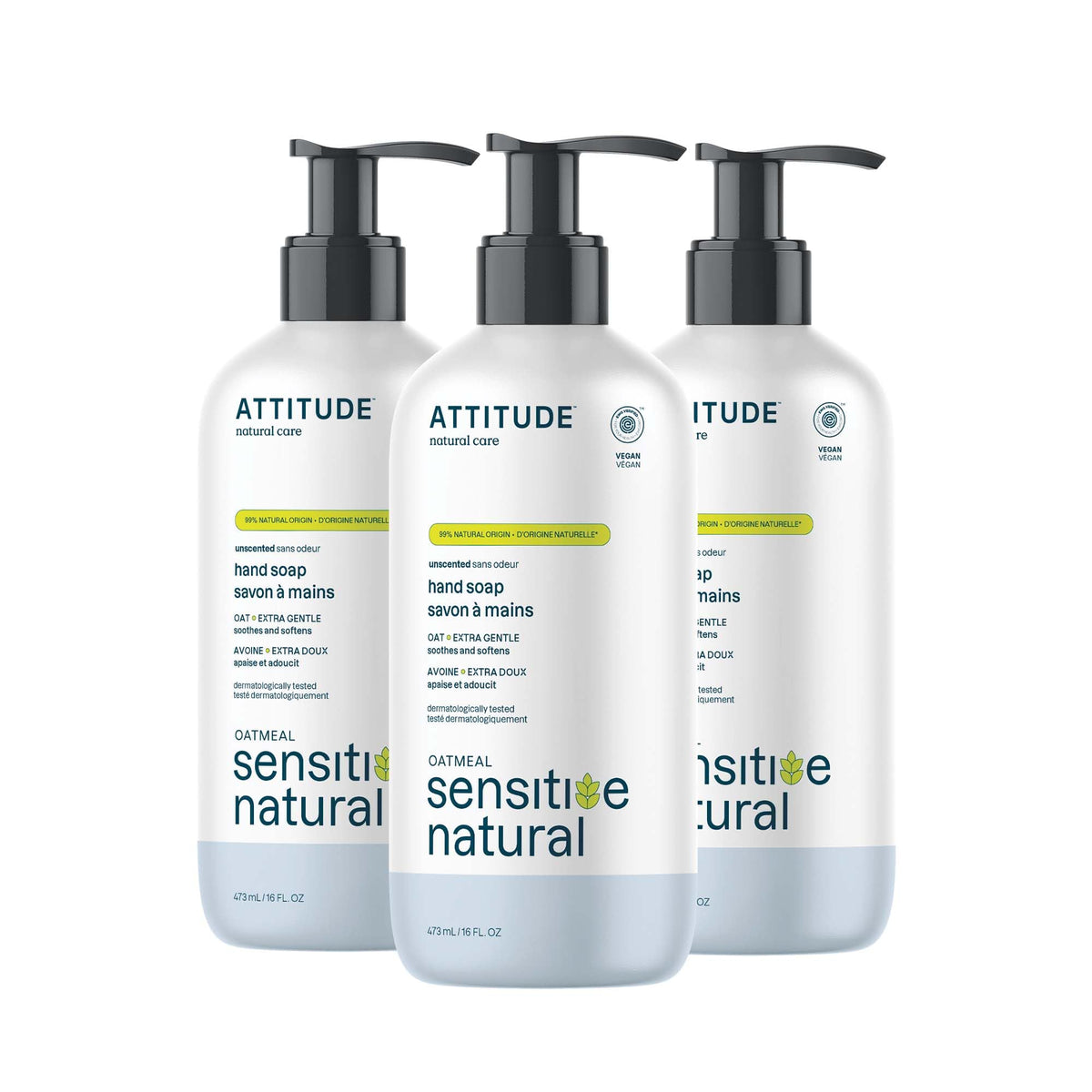 ATTITUDE front label showing product name and benefits for gentle cleansing